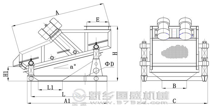 礦用振動篩結(jié)構圖
